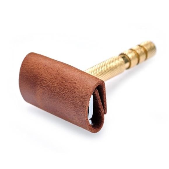 Other - Safety Razor Head Protecting Leather Cover, Genuine Cowhide Leather Double Edge